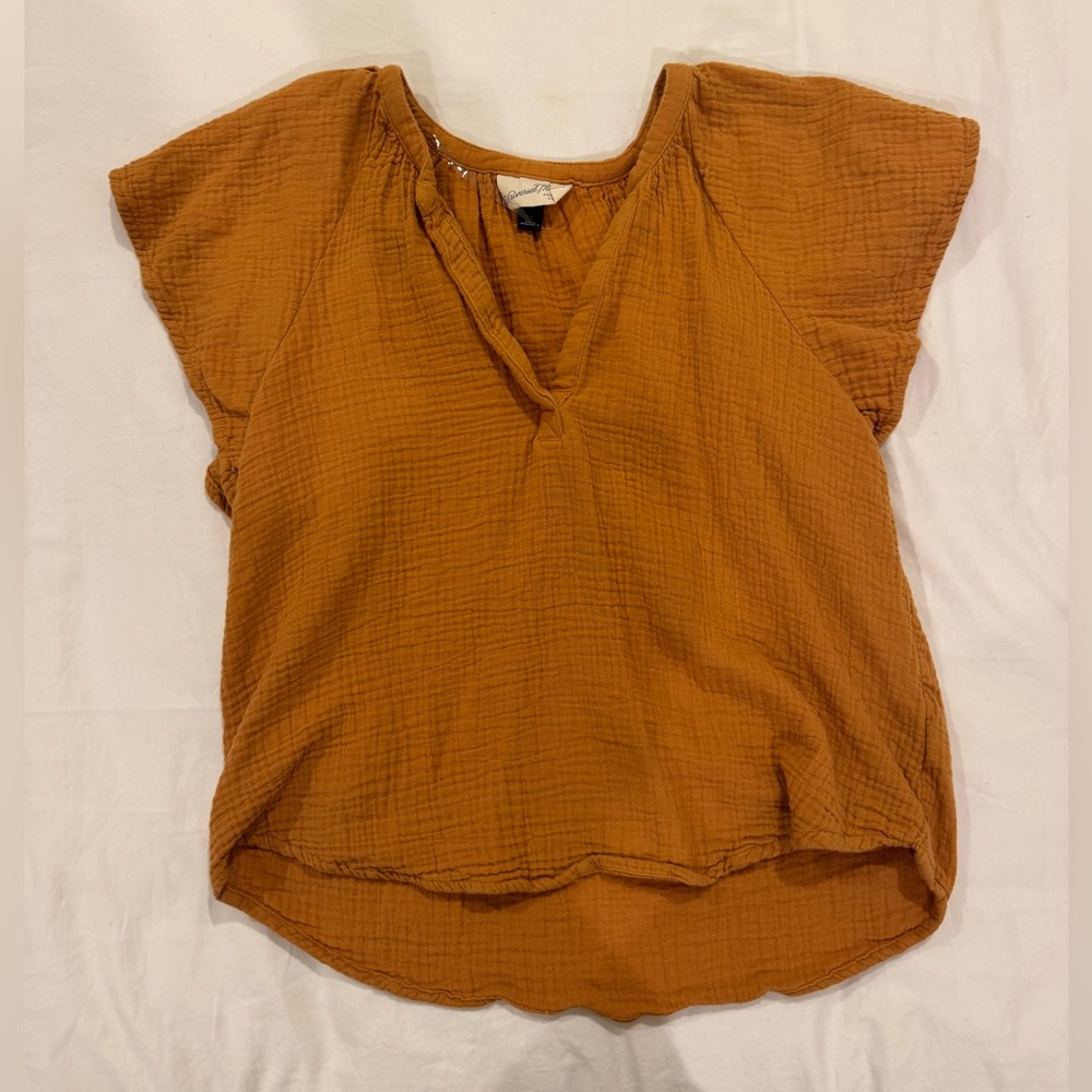 Rust Orange Textured Blouse